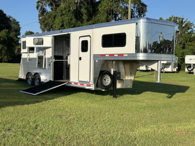 2026 Adam Pro-Classic - White -  3 Horse Straight Load Gooseneck Horse Trailer SOLD!!! 