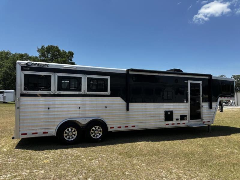 2019 Cimarron   3 Horse Slant Load Gooseneck Horse Trailer With Living Quarters