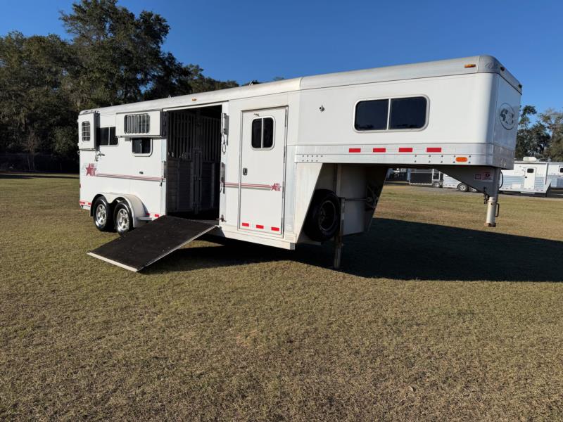 2014 4-Star 2+1 22' - White -  3 Horse Straight Load Gooseneck Horse Trailer SOLD!!! 