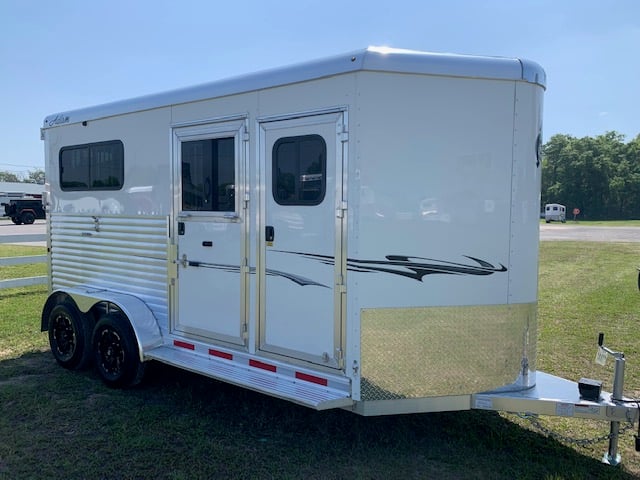 2025 Adam Jubilee - White -  2 Horse Straight Load Bumperpull Horse Trailer SOLD!!! 