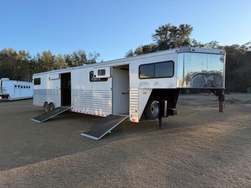 2008 Sundowner Head to Head - White -  6 Horse Straight Load Gooseneck Horse Trailer SOLD!!! 