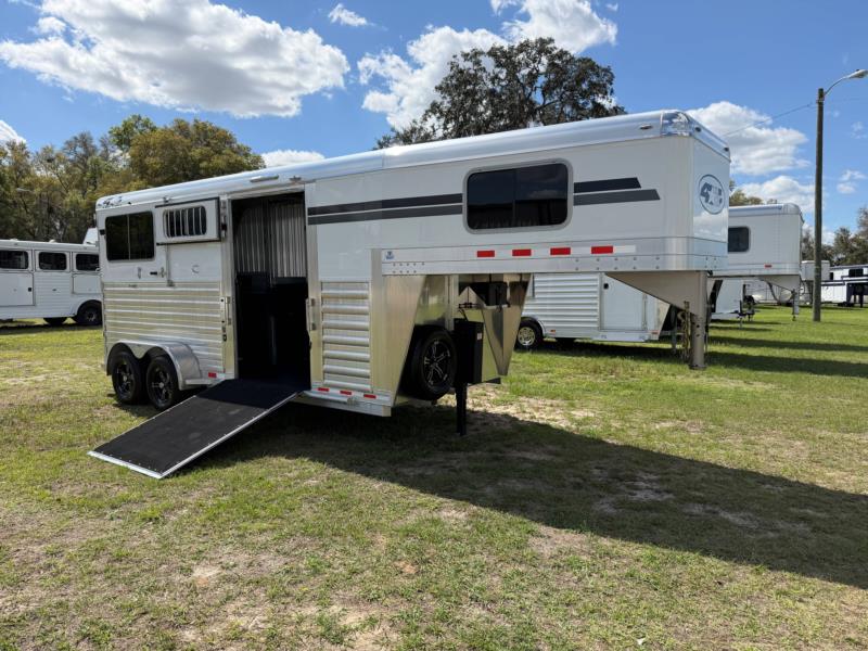 2026 4-Star Side Ramp - White -  2 Horse Straight Load Gooseneck Horse Trailer SOLD!!! 