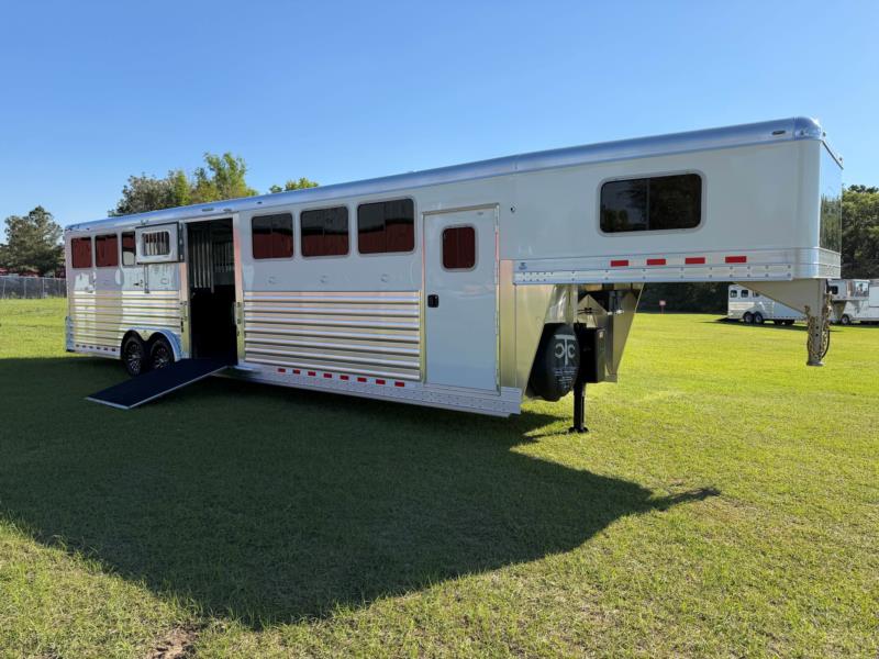 2027 4-Star Head to Head - White -  6 Horse Straight Load Gooseneck Horse Trailer