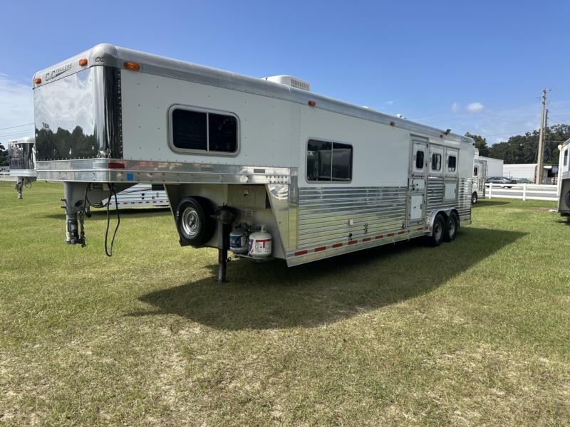 2005 C&C Living Quarter - Closet Tack - White -  3 Horse Slant Load Gooseneck Horse Trailer With Living Quarters SOLD!!! 