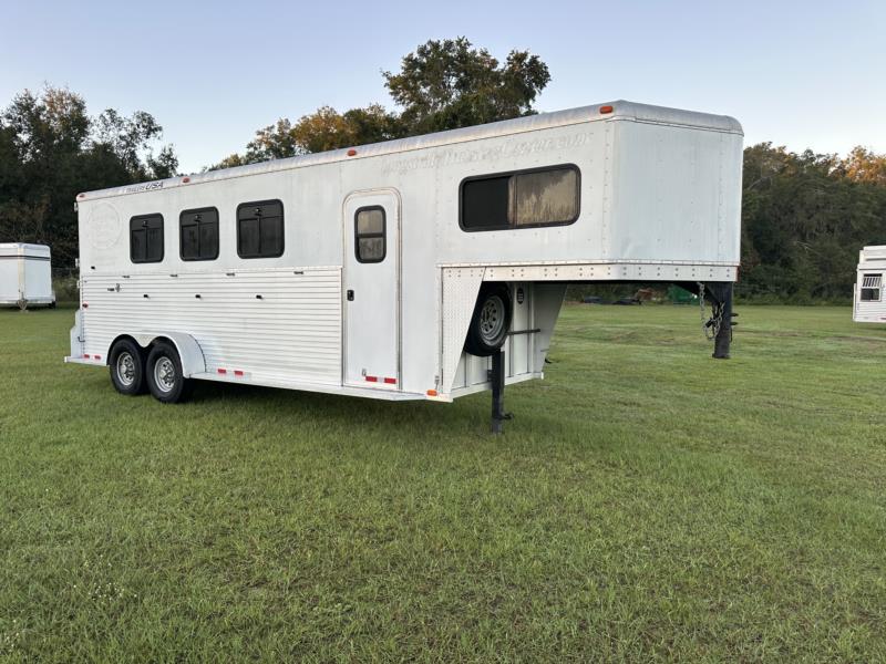 2015 TrailersUSA - White -  4 Horse Slant Load Gooseneck Horse Trailer SOLD!!! 