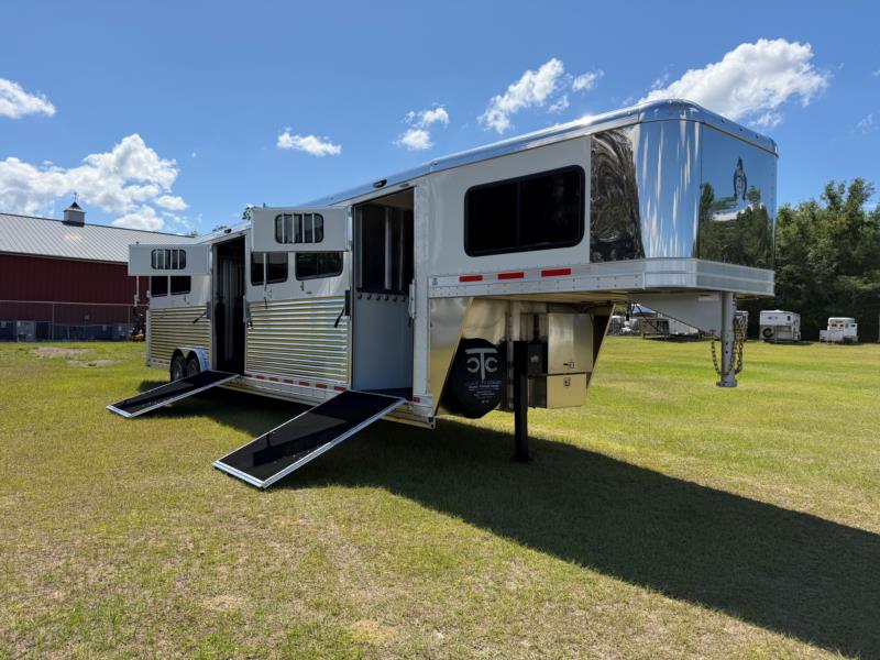 2026 Adam Head to Head - Air Ride - Ramped Tack - White  6 Horse Straight Load Gooseneck Horse Trailer SOLD!!! 