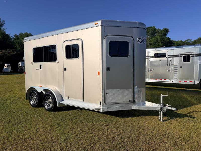 2018 Exiss - Tan -  2 Horse Straight Load Bumperpull Horse Trailer
