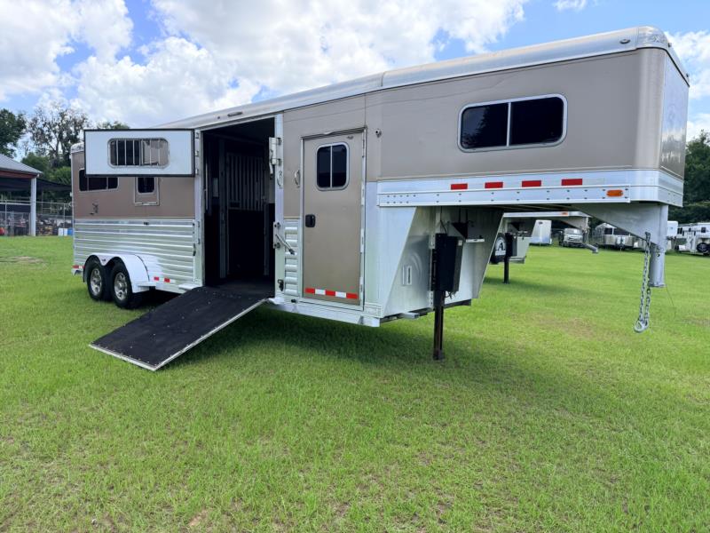 2018 4-Star 2+1 - Tan -  3 Horse Straight Load Horse Trailer