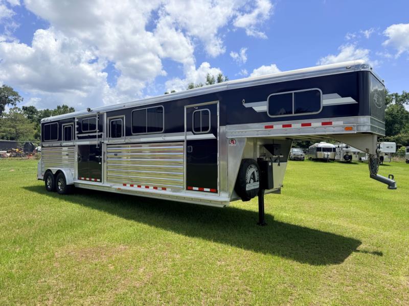 2020 4-Star Head to Head - Black -  4 Horse Straight Load Gooseneck Horse Trailer