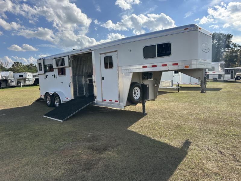 2015 4-Star 2+1 - White -  3 Horse Straight Load Gooseneck Horse Trailer SOLD!!! 