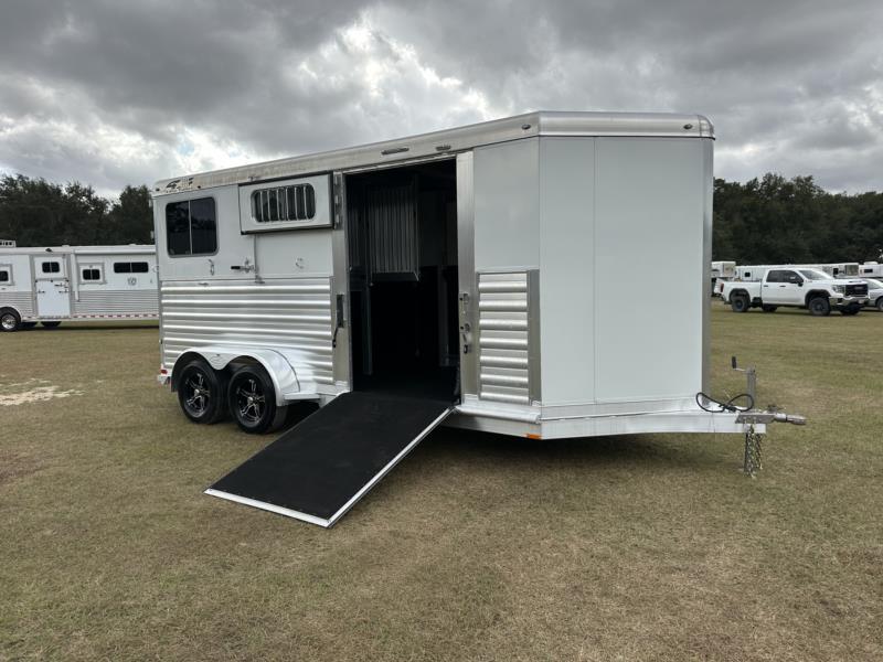 2024 4-Star Bumper Pull - Side Ramp - White  2 Horse Straight Load Bumperpull Horse Trailer SOLD!!! 