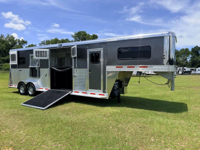 2027 Adam 2+1 - Charcoal -  3 Horse Straight Load Gooseneck Horse Trailer