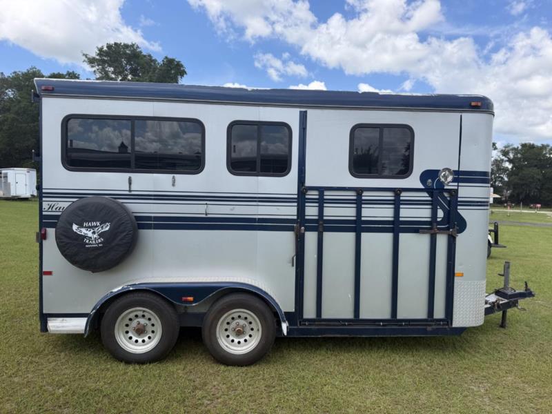 2004 Hawk with Side Ramp  2 Horse Straight Load Bumperpull Horse Trailer