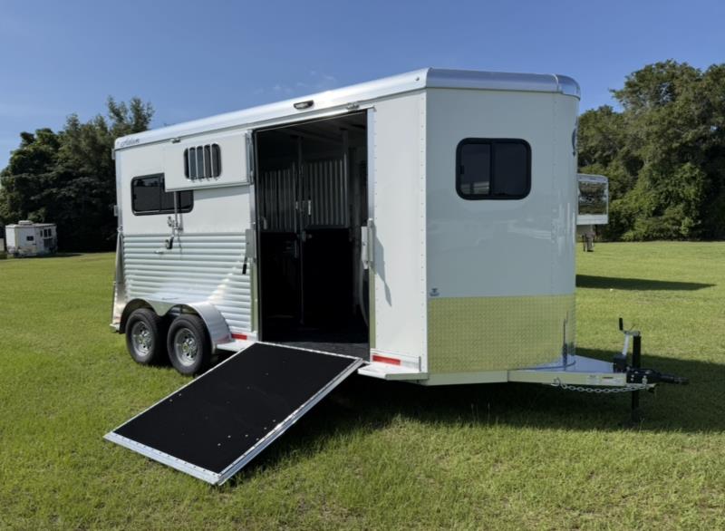 2027 Adam Jubilee - XL Tall - Side Ramp - White -  2 Horse Straight Load Bumperpull Horse Trailer