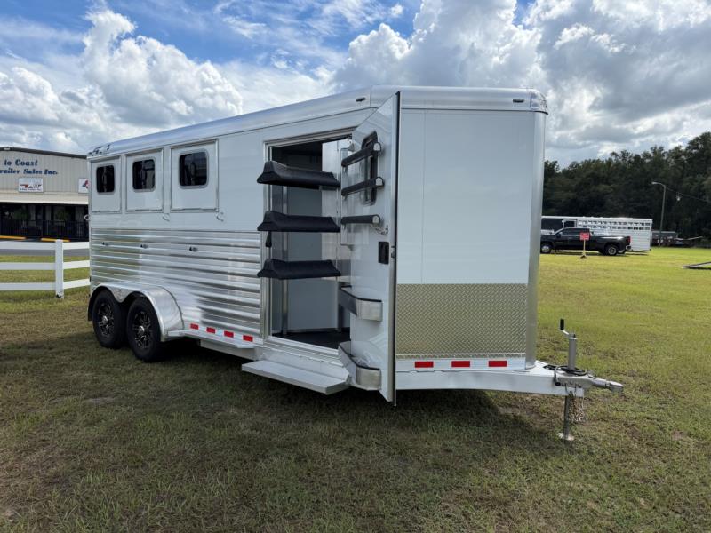 2027 4-Star - White - Convenience Package -  3 Horse Slant Load Bumperpull Horse Trailer