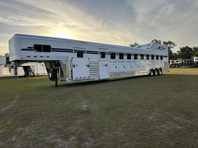 2026 4-Star Trainer Trailer - White -  10 Horse Slant Load Gooseneck Horse Trailer SOLD!!! 