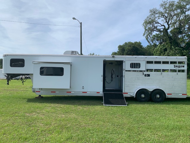 2015 Shadow Stock Combo  4 Horse Straight Load Gooseneck Horse Trailer With Living Quarters SOLD!!! 